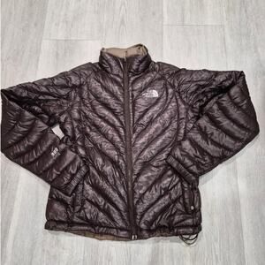 The North Face Brown Goose Down Puffer Jacket Quilted Puffer